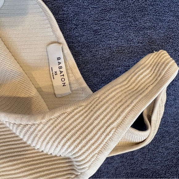 Cream Ribbed One-Shoulder Top - Picture 2 of 4